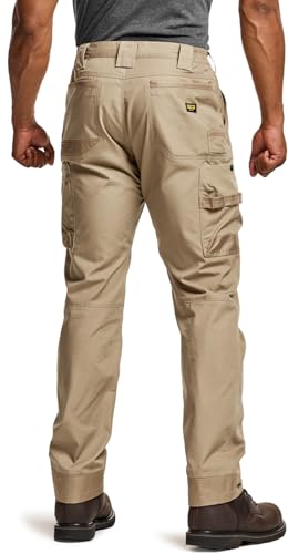 Image of CQR Men's Quick Dry Work Pants, Water Resistant Outdoor Tactical Pants, Lightweight Stretch Cargo Hiking Pants
