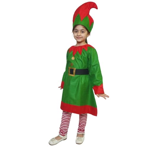 Image of Kaku Fancy Dresses Elf Costume for Kids Fancy Dress Outfit for Christmas Events
