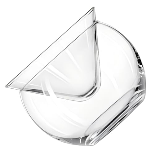 BESPORTBLE Bol de Vidrio con Enfriador para Caviar y Aperitivos Doble Triangular Transparente para Camarones y Ensaladas el Hogar y Eventos