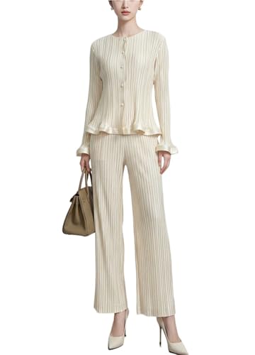 ChenTaiBB Two Piece Outfit Women 2026 Spring Summer Velvet Pleated