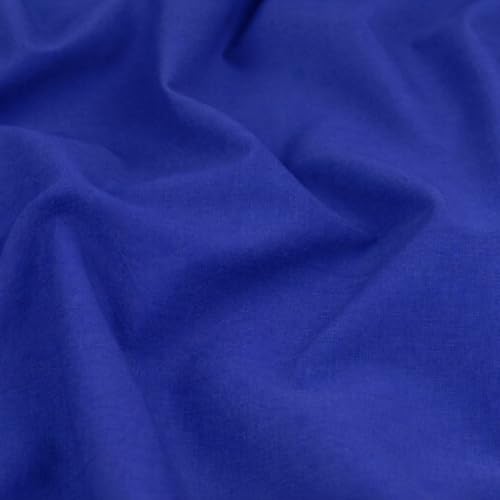 Image of Soimoi Blue Solid 60 * 60's Cotton Cambric Fabric by 3 Yards, 56 Inch Wide Light Weight Material Suitable for Kurtis, Blouses, Kids Clothing, Tunics, Dresses and Summer Apparel