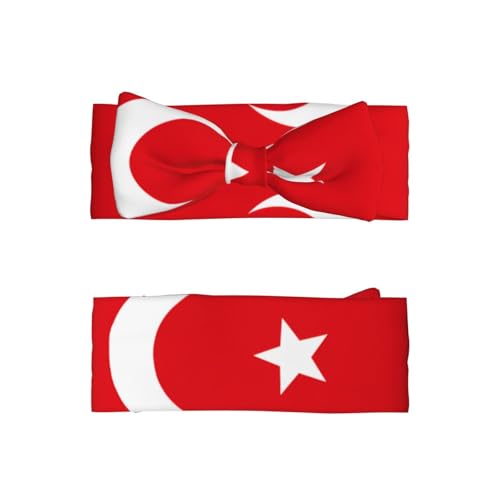 Flag of Turkey Baby Headbands Soft Nylon Hairbands with Stretchy Bows Girls Hair Accessories for Newborn Infant Toddler Kids2