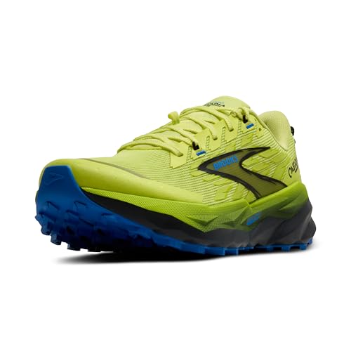 Brooks Men’s Cascadia 19 Mountain Trail Running Shoe - Sunny Lime/Black/Blue - 10 Medium