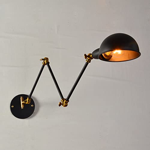 Applique murale à bras oscillant AMUCK luminaire industriel noir E27