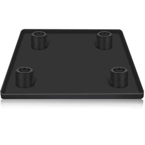 Image of AILAHLOE Mini Fridge Mat with 4 Adjustable Feet Pads (2.5" Height) - 23.6x23.6 Inch Raised Edge Silicone Tray Non-Slip Floor Protector for Refrigerators Freezers AC Units