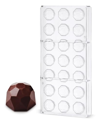 Liobelon Half Soccer Shape Chocolate Mold, Clear Diamond Candy Making Molds, Half Ball Bonbon Moulds Plastic Bakeware Pastry Tools For Pralines, Truffles, Sweets, Candies