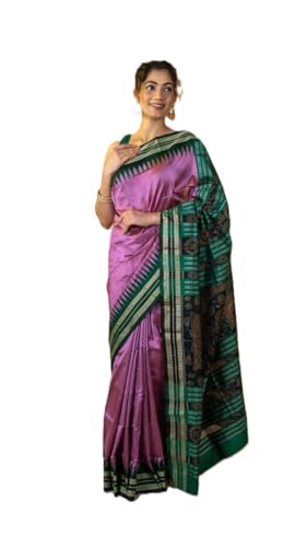 NUAPATANAPATA Sambalpuri Pure Silk Bomkai Saree with Blouse Piece Traditional Handloom Weave from Odisha - Ide