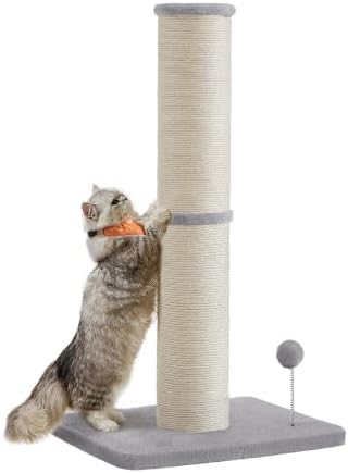 Feandrea Kratzsäule, Dicker Sisalstamm, für Große Katzen | Kratzmöbel Katze, 50 x 40 x 85 cm, Stabil, Schützt Möbel, Taubengrau, CLAWFY Kollektion, PCA041G01