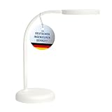MAUL Schreibtischlampe LED MAULjoy | Kleine Schreibtischlampe mit Standfuß | Moderne Tischlampe für Schreibtisch, Büro | Flexible LED Lampe mit 3000K warmweißem Licht | Weiß