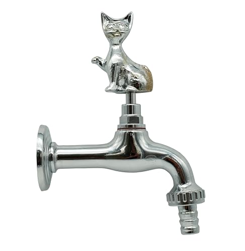 L'Artistica F.LLI PERINCIOLI | Grifo con asa gato cromado, grifo de latón para fuentes de columna o pared, 170 x 137 mm