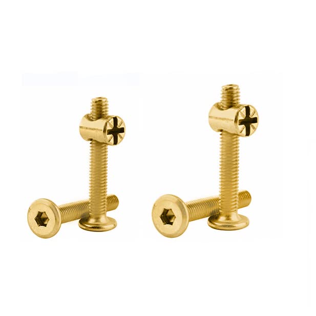 Image of Rely⇒VP INDUSTRIES (Combo Set -10 Pcs) M6x60 mm JCB Bolt with Barrel Nut Carbon Steel |Furniture Screw Fastener Bolts with Barrel Nuts Dowel Nut Connector for Joining Wood Boards, Cabinets,& Beds.