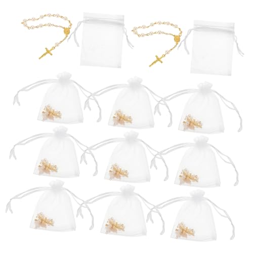 ABOOFAN 12juegos Pulsera De Rosarios De Perlas Con Cruz De Pulseras Religiosas...