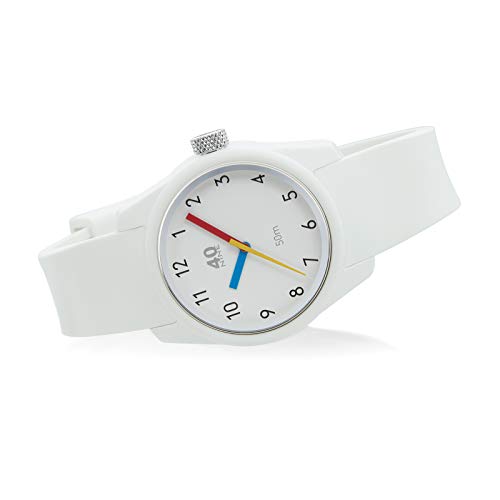 Preisvergleich Produktbild 40NINE Basic 35 mm Quarzuhr, Edelstahl, Weiß, Silikon