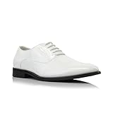 Ferro Aldo George Men's Classic Plain Toe Oxford Dress Shoe | Formal, Wedding, Tuxedo & Business Styles | MFA19690 | in Tuxedo White, Size 11