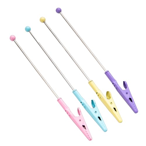 HUANIZI 4/8Pcs Metal Wire Alligator Clip Metal Note Clip Long-Tailed Alligator Clamp Photo Holder Clip for Card, 14.1*1.2CM