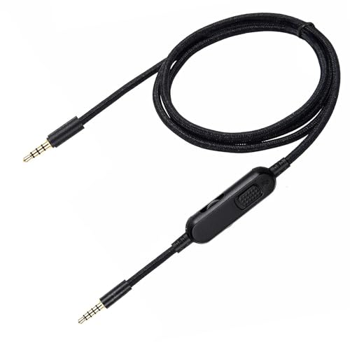Headphone Cable, Detachable Gaming Headset Cable Replacement, 3.5mm(1/8") Nylon Braided with Inline Mute Switch Volume Compatible with Logitech G Pro X Cord Replacement Astro (Type 1)