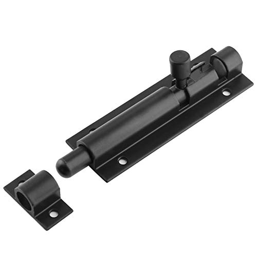 BokWin 2Pcs 3 Inch Door Latch Lock Slide Bolt, Solid Aluminium Thickened 1.3mm Door Barrel Bolts Latches, Security Sliding Latch Lock with 12 Screws (Matte Black Finished) - Thumbnail 6