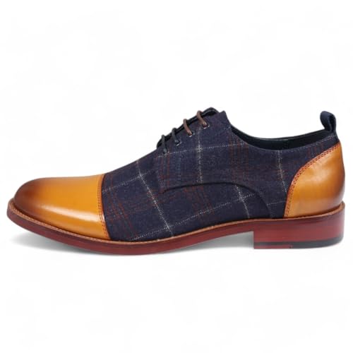 Men's Oxford Brown Leather Brogue Shoes - Ronnie