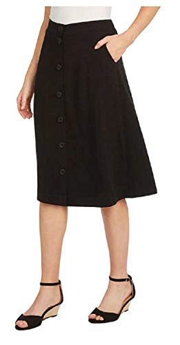 Matty M Ladies' Button Front Skirt (Black, Small)2