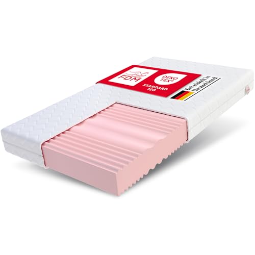 FDM Colchón de 160 x 200 cm, dureza H3, H4, Altura de 20 cm, colchón de Espuma fría de Doble Cara, colchón de Espuma HR, 7 Zonas de Confort con Tejido hipoalergénico Lavable, Funda Oeko-Tex Verdura