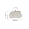 LIFKOME Vintage Damen Dinnerparty Handtasche Perlenstickerei Silber Braut Abendtasche Bankett Clutch Mit Mittelöffnung Leichte Party Tasche Für Festliche Anlässe #1