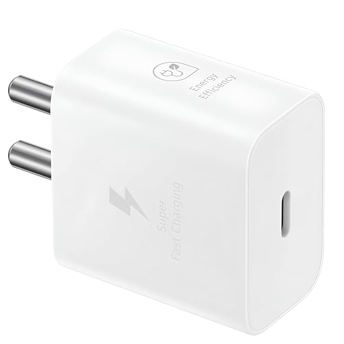 Image of Gan 25W Type C PD Charger Adapter Compatible with Samsung Galaxy M06 /M05 /M16 /M15 /M36 /M35 /A16 /F06 /A36 /M14 /F14 /A14 /M34 /F34 /F35 /S25 /S24 /S23 /Tablet /Pad for Super Fast Charging Quick Charge /White