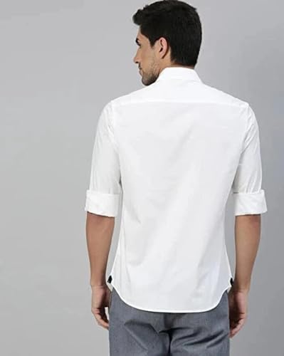 Image of Men's Cotton Blend Solid Shirt - Stylish Button Down Shirt for Casual