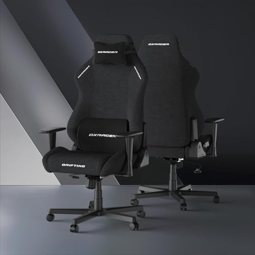 DXRacer（デラックスレーサー）ゲーミングチェア Driftingシリーズ 黒 ブラック オフィス デスクチェア 高耐久ファブリック防水布 ゲームチェア パソコン椅子 テレワーク PCチェア リクライニング 3Dアームレスト 人間工学 ロッキング機能 [2]