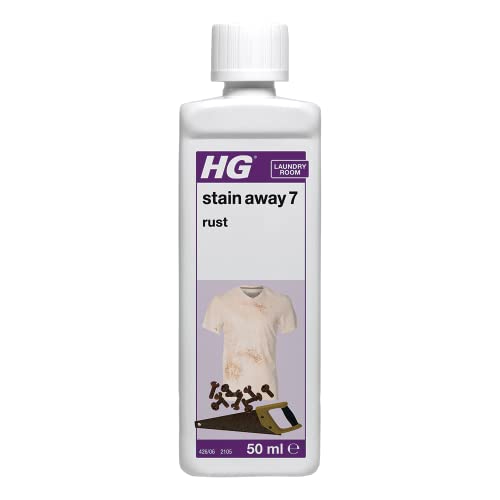 HG Stain Away 7 Rust Stain Remover for Stubborn Rusty Marks Erases Stains from Clothes Tiles Flagstone Concrete & Natural Stone Surfaces Textile Safe 50ml (426005106)
