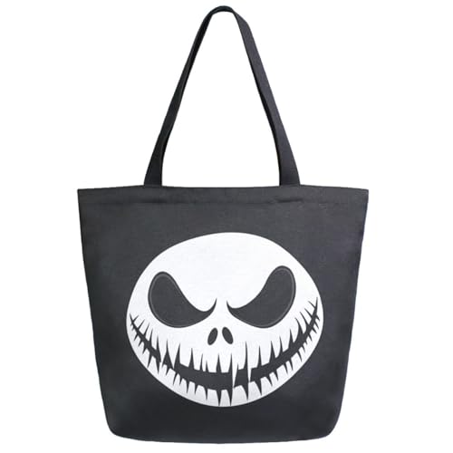 Halloween Face Scarecrow Horror Pumpkin Extra Large Canvas Gym Shoulder Tote,Durable Daily Reusable Top Handle Bag for Mens Womens Yoga Weekender Picnic Beach Travel Market Shopping