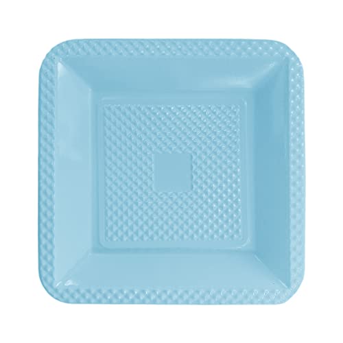 Prato Descartável Azul Candy Quadrado 15cm - 10 Unidades