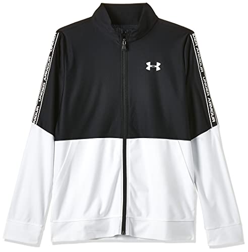 Under Armour Boys' Prototype Full-Zip T-Shirt , Black (002)/White , Black (002)/White #TOP6