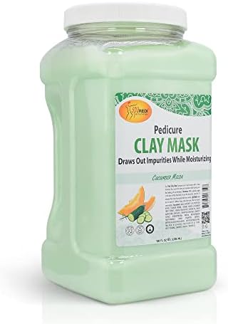 SPA REDI - Cucumber & Melon Clay Mask, Detoxifying and Hydrating, Made with Natural Bentonite Clay and Infused with Hyaluronic Acid, Amino Acids, Panthenol and Comfrey Extract - 128oz Gallon