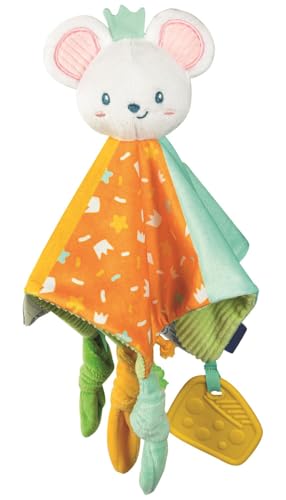 Clementoni | Doudou Souris Câlins pour Bébés dès la Naissance | Ultra-Doux | Textures Sensorielles & Élément de Dentition | Lavable en Machine | Réconfort & Exploration Tactile | Idée Cadeau Bébé