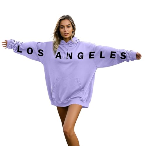 Generisch Sweat à capuche unisexe confortable pour adultes au look partenaire comme tenue de famille, Violet clair, M