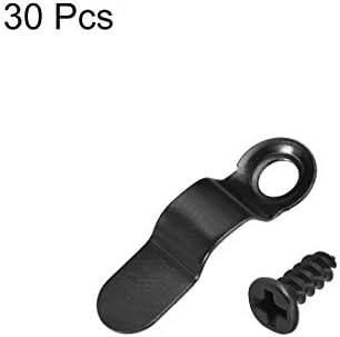 sourcing map Frame Turn Button, 9/10" Metal Bow Shape with Screws for Hanging Pictures, Photos, Drawings and Posters, 30 Pcs (Black)