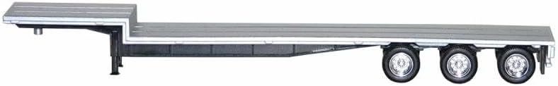 48ft 3-Axle Drop Deck Trailer with Chrome Wheels and Silver Top 1/87 (HO) Plastic Model by Promotex 005454S