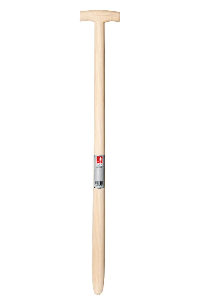 Idealspaten Manico di Ricambio pioniere della casa Curvo Grezzo Levigato | Dimensioni 85 cm | 41 mm di Diametro | Manico a T | Frassino