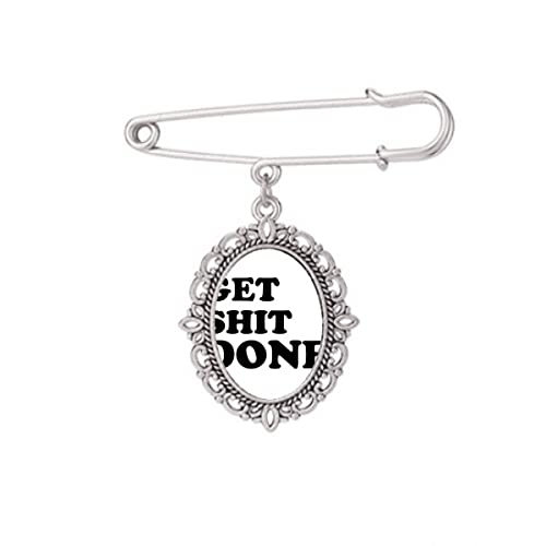 Broche avec citations taille M pour ajuster une robe ou fermer une chemise trop grande