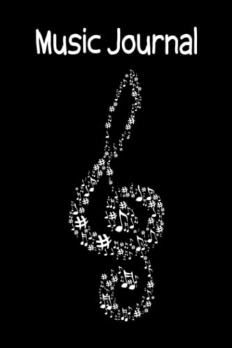 Music Journal: Lined Paper & Music Manuscript Paper| Staff Paper Notebook, 8 Staves per Page | 6" x 9" | 120 Pages | Black Cover