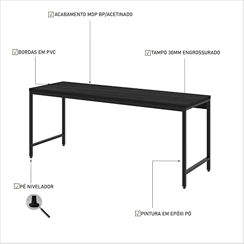 Escrivaninha 180cm Estilo Industrial Diretor Active Yescasa
