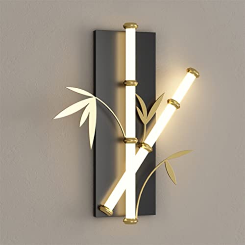 COOlHAlR Lámpara de pared LED de hojas de bambú de acrílico nórdico Lámpara de pared LED Compatible with el Hallow en la cama de la cama de la cama V-intage Loft LOFT LIGING,Apliques de pared