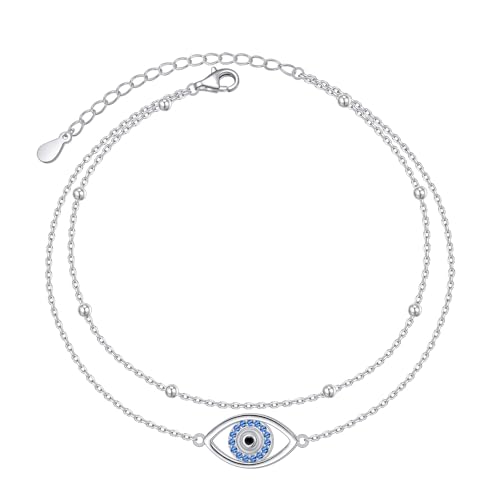Image of Anklet for Women S925 Sterling Silver Adjustable Foot Plus Ankle Bracelet