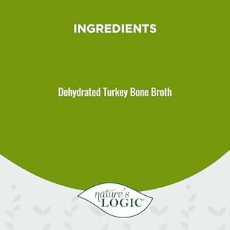 Nature's Logic Dehydrated Bone Broth Powder - 100% Natural Dog & Cat Topper - Rich in Glucosamine & Chondroitin - Boosts Immune System - Gluten-Free, No Synthetic Ingredients - Turkey, 6oz