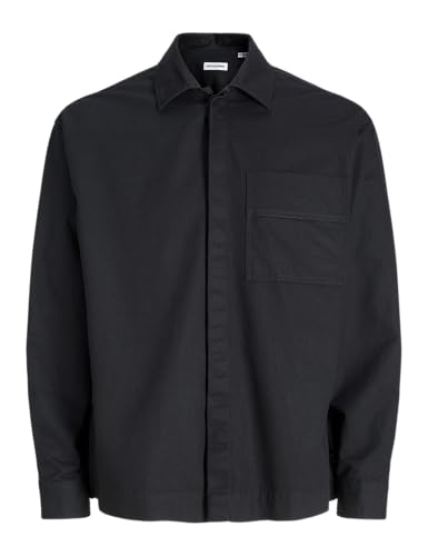 JACK & JONES Shirt Jjgrady Camiseta LS, Negro, M Hombres