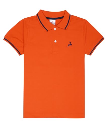 Image of Cloth Theory Boys Cotton Polo T-Shirt for Kids Regular Fit Half Sleeve Casual Summer Polo Neck T-Shirt