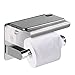 Portarrollos Baño Portarollos Papel Soporte Teléfono Móvil Estante de Almacenamiento para Papel Higiénico Autoadhesivo Apto para Baños y Cocinas - Plata Inoxidable(Polished)