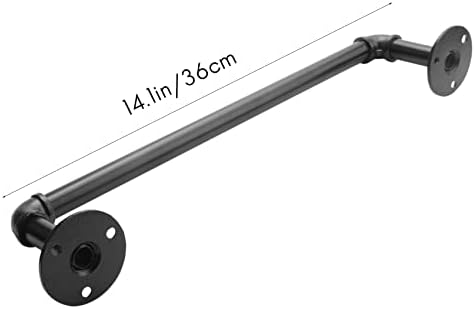 Tiamu Vintage Industrial Pipe Towel Rails Metal Towel Racks Bar Bathroom Bathrobe Holder Hanger Hand Towels Accessories Black