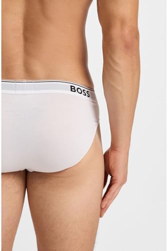 BOSS Herren Brief 3P Power Dreier-Pack Slips aus Stretch-Baumwolle mit Logos am Bund Weiß XS 6