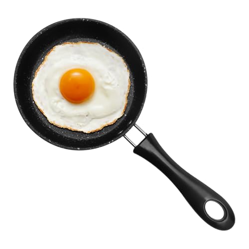 FIUTEKO Sartén pequeña de 12 cm, pequeña sartén de inducción, sartén para huevos fritos antiadherente de acero inoxidable para camping, cocina de gas